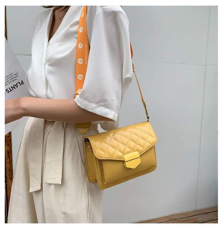 Ladies Premium Crossbody Bag (Mustard Yellow)