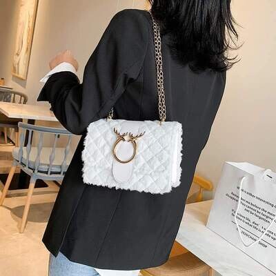 Floral White Dear Shoulder Bag
