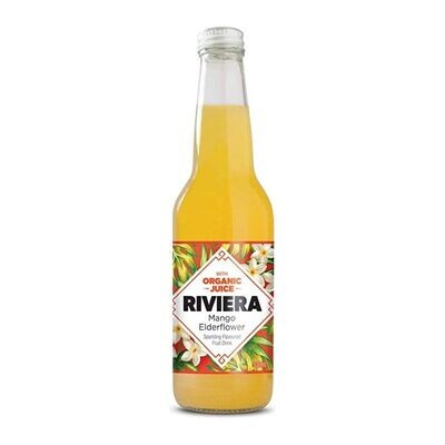 Riviera Sparkling Fruit Drink, Mango Elderflower, 330 ml