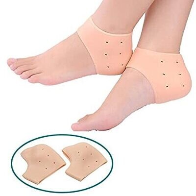 Heel Anti Crack Vented Moisturizing Silicone Heel Socks for Swelling, Pain Relief, Foot Care Ankle Support Pad
