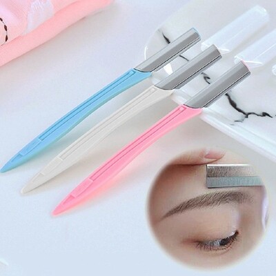 3Pcs/Set Portable Women Tinkle Eyebrow Face Razor Trimmer Shaper Shaver Blade Hair Remover Tool Stainless Steel Cutting Tools