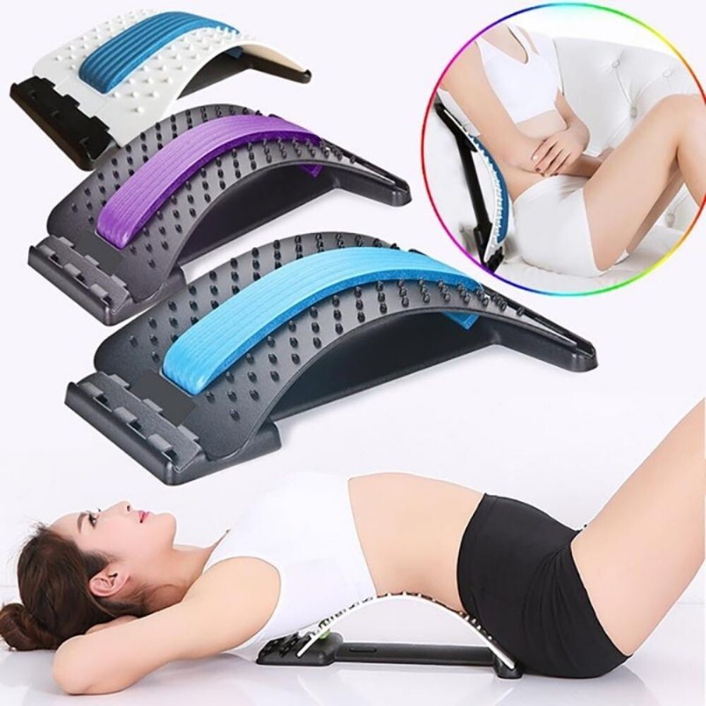 Back Stretcher, Lumbar Back Pain Relief Device, Multi-Level Back Massager Lumbar, Pain Relief for Herniated Disc, Sciatica, Scoliosis, Lower and Upper Back Stretcher Support