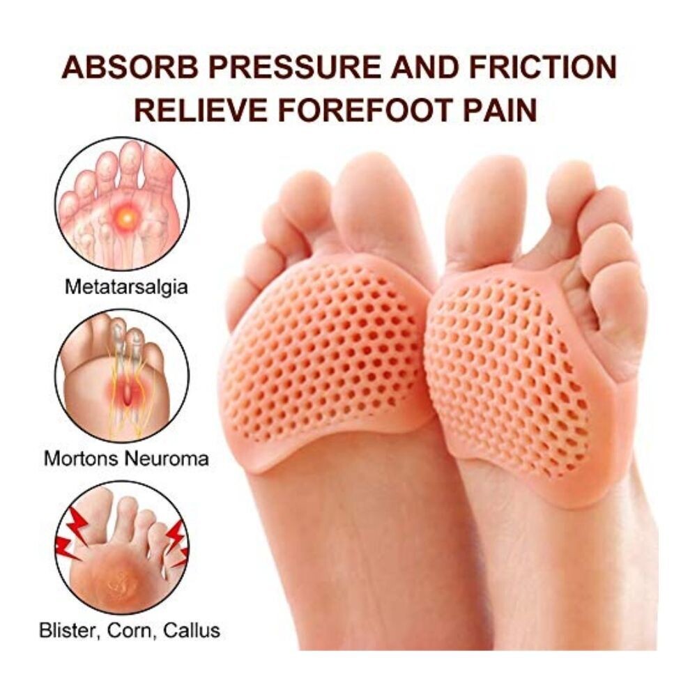 RETAIL CARE® Eranqo 2 Pieces Metatarsal Ball of Foot Cushion - silicone Gel Half Toe Sleeve