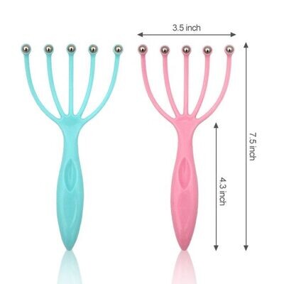 Scalp Massager Tool Protable Handheld Five Fingers Claw Steel Ball Relaxation Head Massager For Home