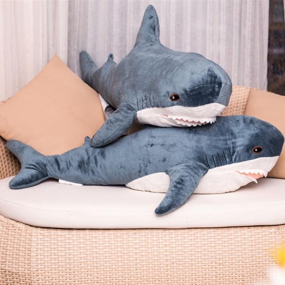80/100cm Giant Shark Plush Toy Soft Stuffed Speelgoed Animal Reading Pillow for Birthday Gifts Cushion Doll Gift For Children