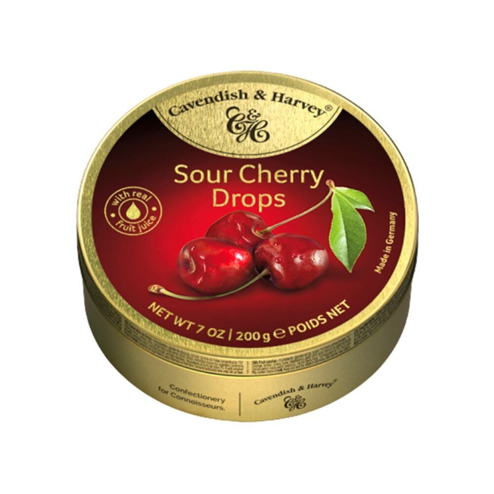 Cavendish & Harvey Sour Cherry Drops (Suger Free) - 175g