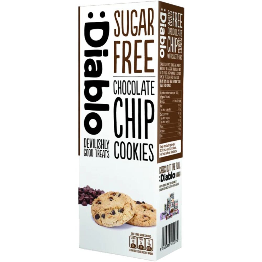Diablo Chocolate Chip Cookies Sugar Free 130g