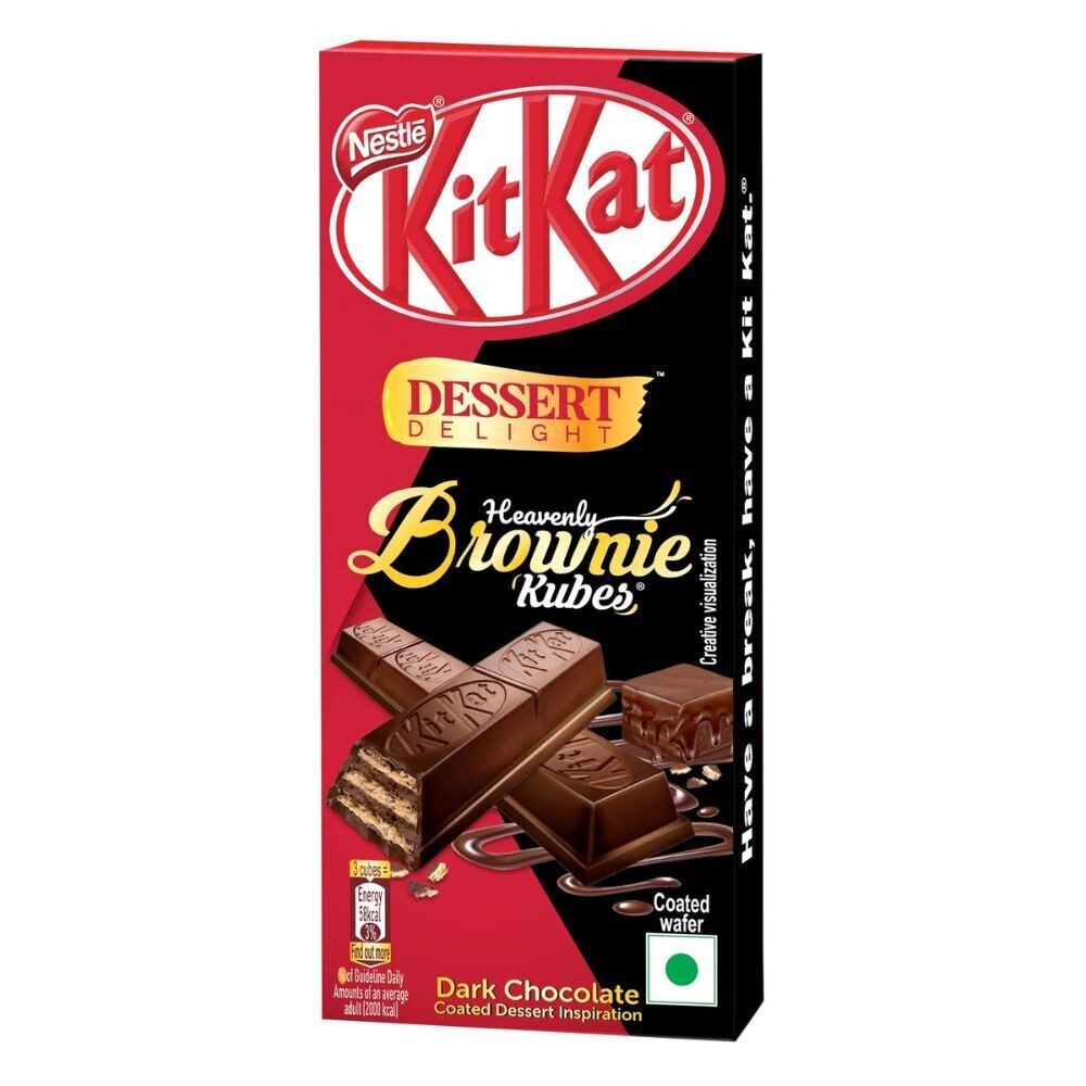 Nestle KitKat Dessert Delight Heavenly Brownie-Kubes  Wafer Coated with Dark Chocolate- 50g