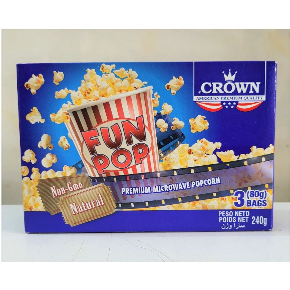 Crown Fun Popcorn Non Butter 240 gm