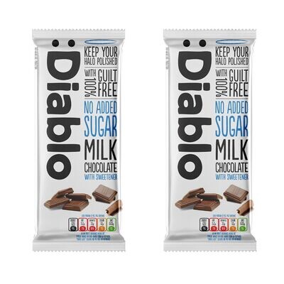 Diablo Milk Chocolate | with Sweetener | No Added Sugar| 85g