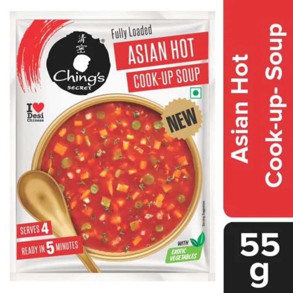Ching'S Secret Asian Hot Cook Up Soup - With Exotic Vegetables, 55 g