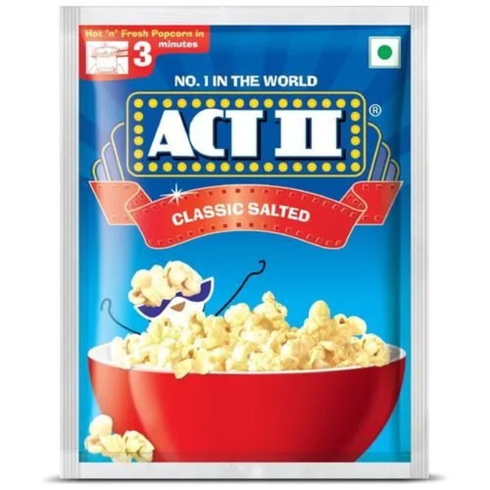 ACT II Instant Popcorn – Classic Salted, Hot, Fresh & Delicious, 30 g