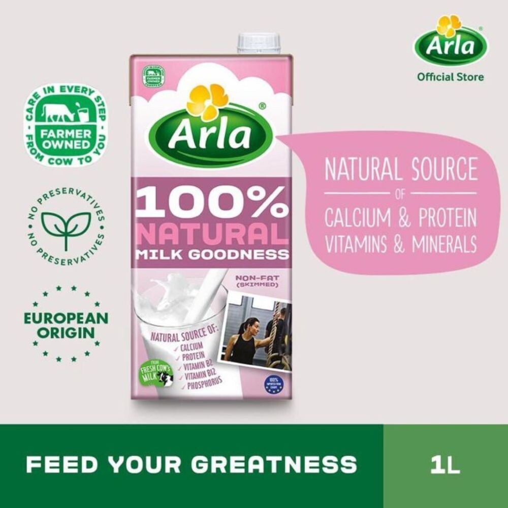 Arla 100% Natural Milk Goodness Non-Fat (Skimmed) 1L