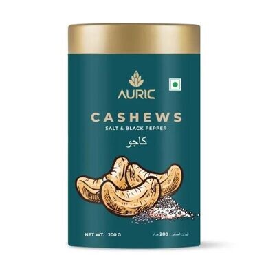 Auric Cashews Salt &amp; Black Pepper Flavour 200g