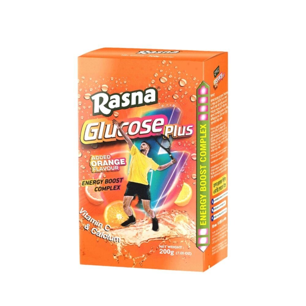 Rasna Glucose Plus Orange Flavour Drink Mix 200gm
