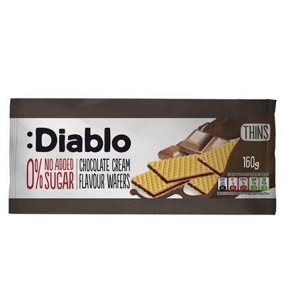 Diablo No Added Sugar Chocolate Cream Flavour Thin Wafers