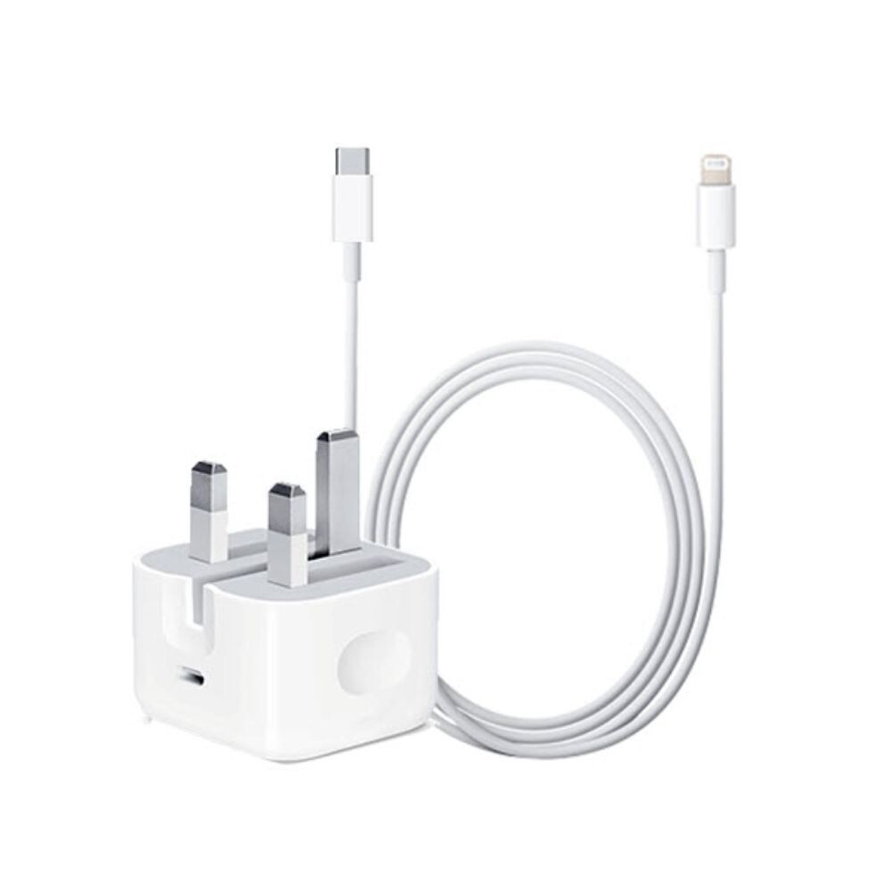 Apple 20W Type-C Power 3-Plug Adapter + Cable (UK) [A+ Quality]
