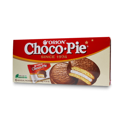ORION Choco Pie - Chocolate Coated Soft Biscuit 6 Pcs Pack