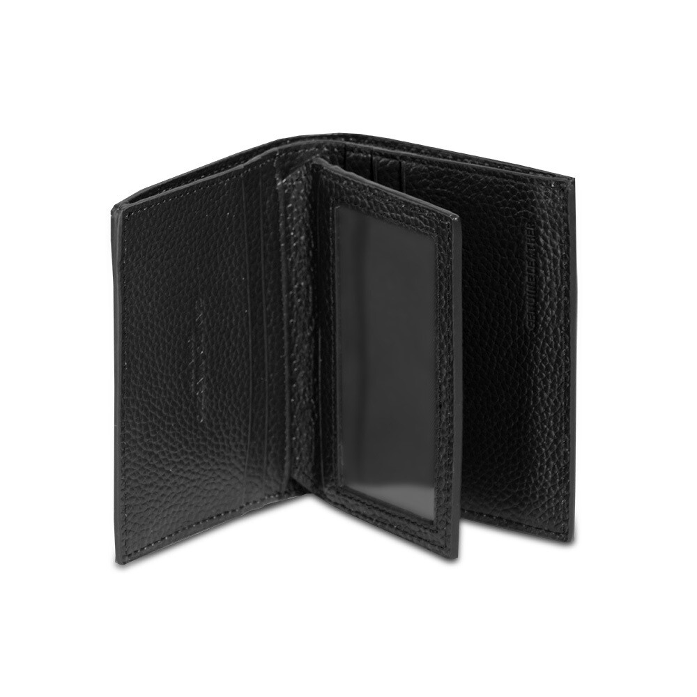 HORIZONTAL CREDIT CARD HOLDER WALLET (LEATHER), COLOUR: BLACK