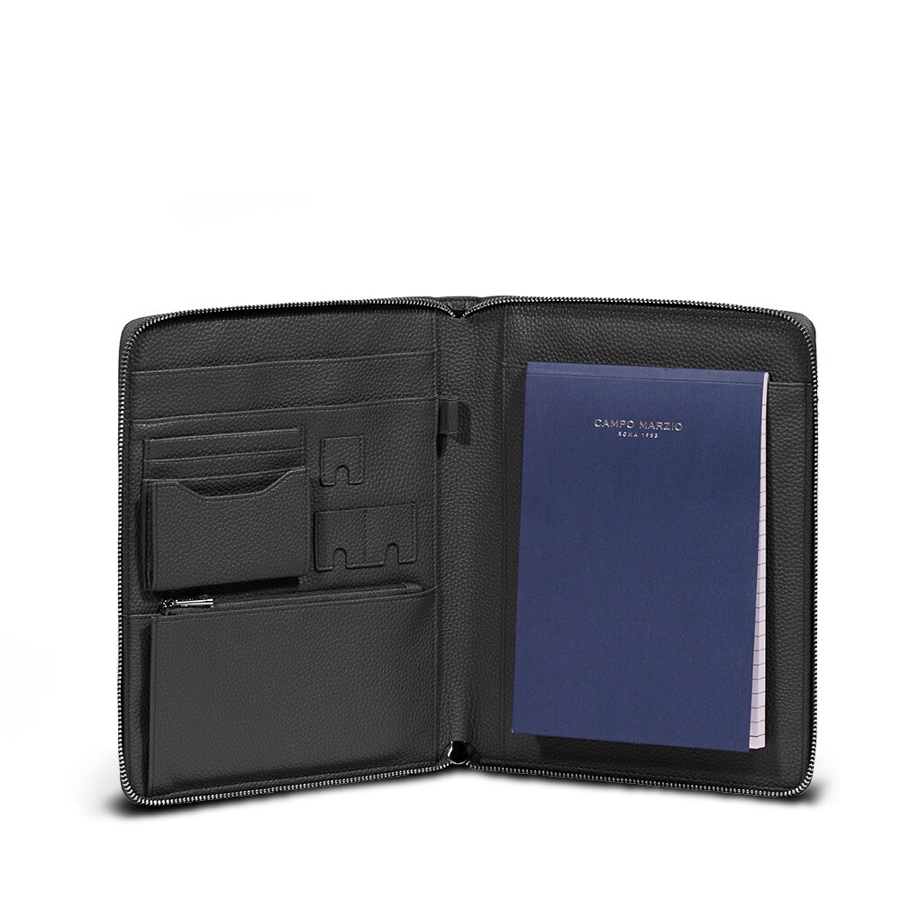 PORTFOLIO W/ ZIP - A5, COLOUR: BLACK