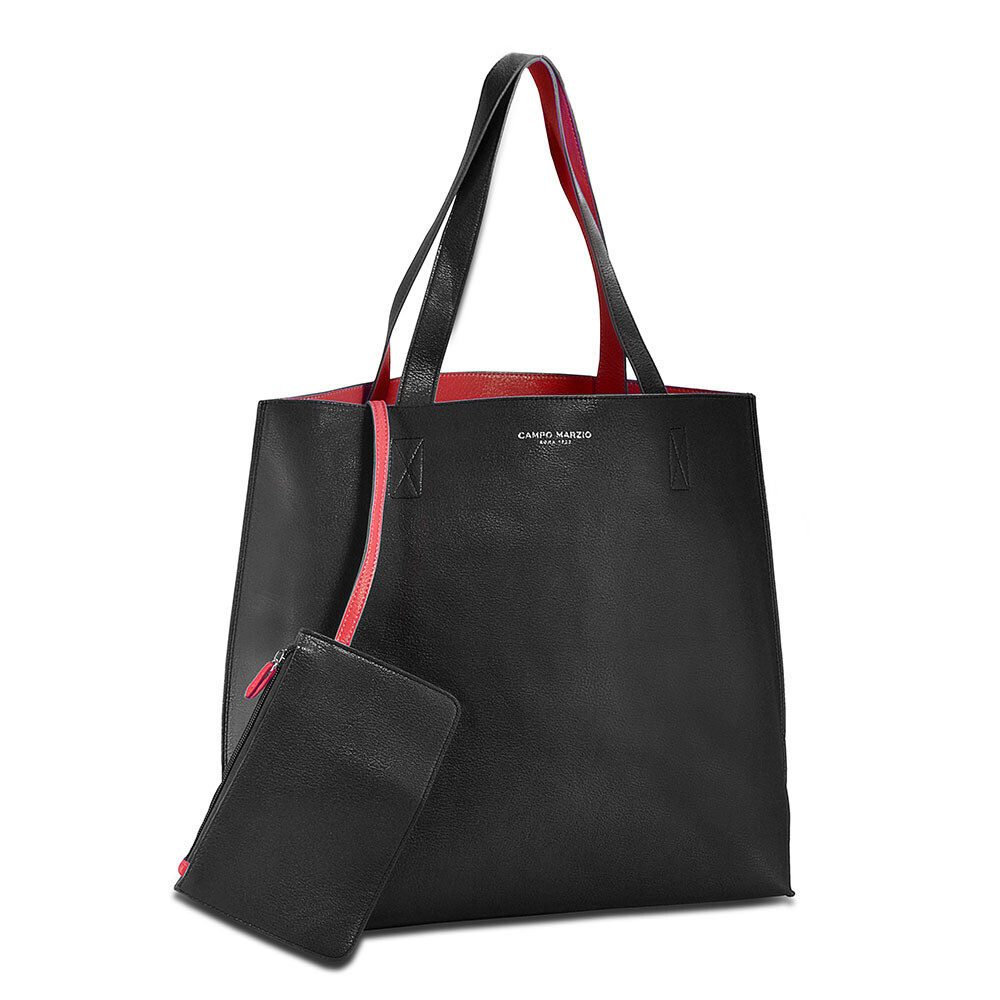 THE ICONIC DOUBLE TOTE BAG (REVERSIBLE) - STANDARD / LARGE, COLOUR: BLACK