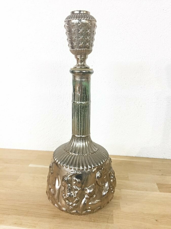 Carafe verre Empoli argenté, 1960