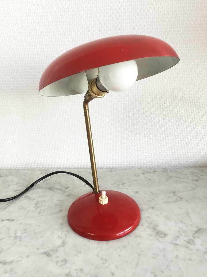 Lampe de bureau 25W bicolore blanc rouge - INVENTIV
