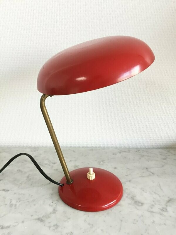Lampe bureau vintage rouge, 1950