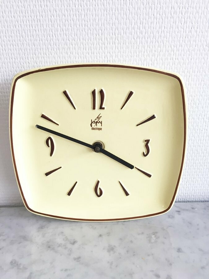 Horloge porcelaine JAPY jaune, 1950