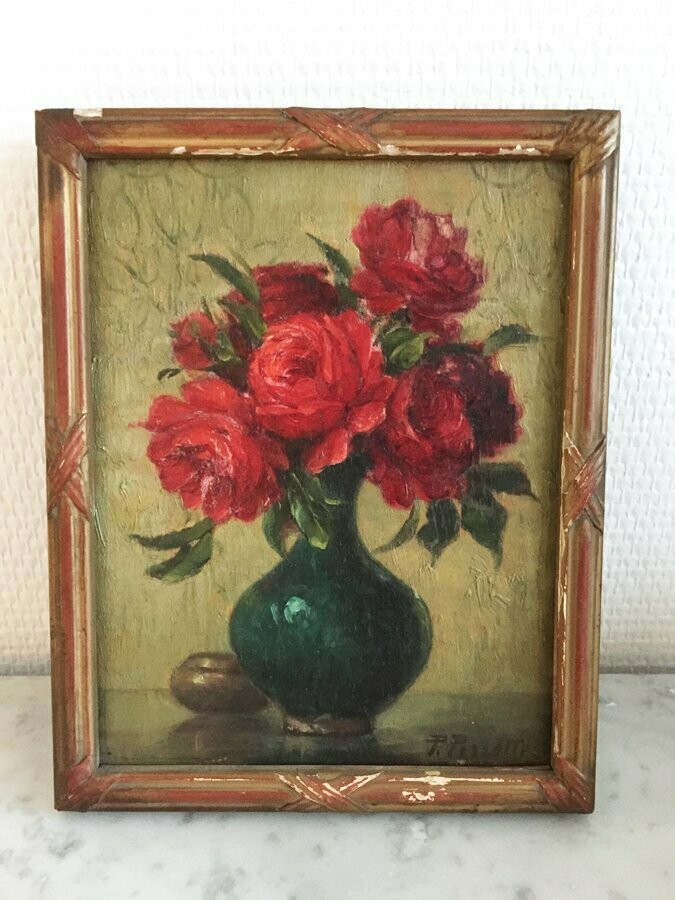 Nature morte bouquet - P Perrette début 20ème