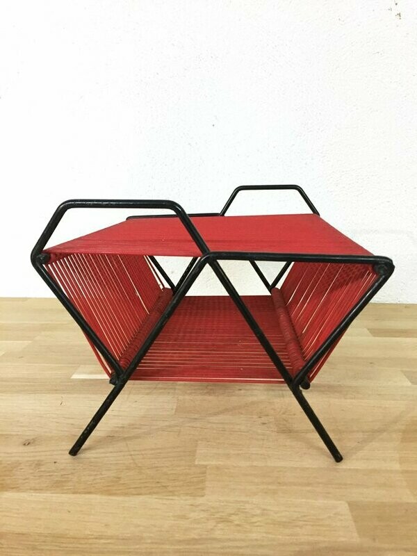 Porte vinyles scoubidou vintage, 1960