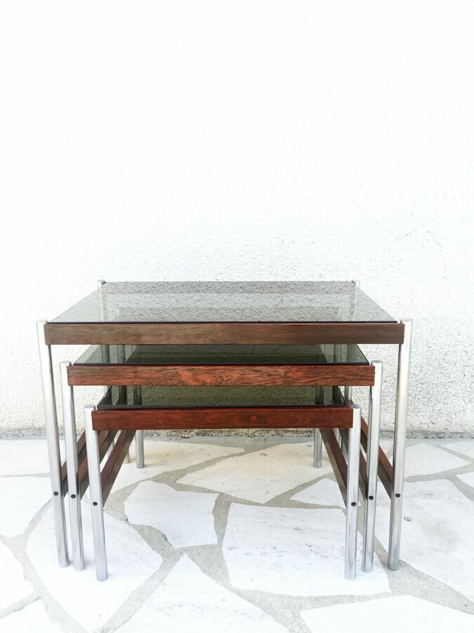 Tables gigognes scandinave teck, 1960