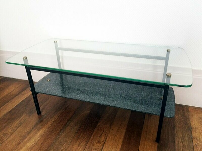 Table basse vintage en verre, 1960