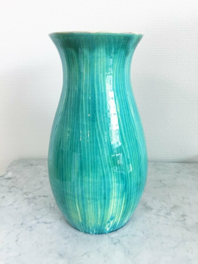 Vase turquoise Accolay, 1970