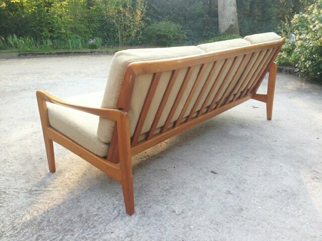 Canapé scandinave teck blond, 1960