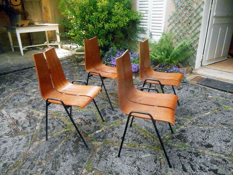 Chaises design style « Hans Bellmann », 1960