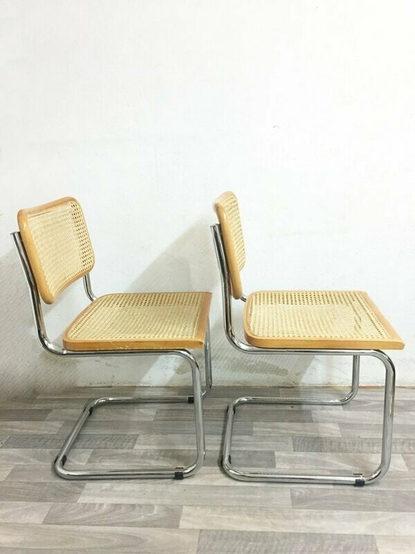 Paire chaises par Marcel Breuer, mod. B32 Paire chaises par Marcel Breuer, mod. B32