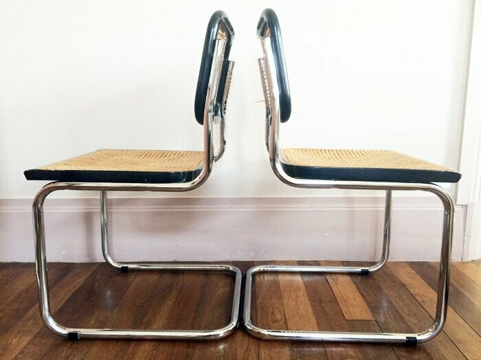 Paire chaises Marcel Breuer, mod. B32, 1980
