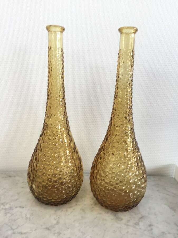 Paire carafes Empoli ocre, 1960