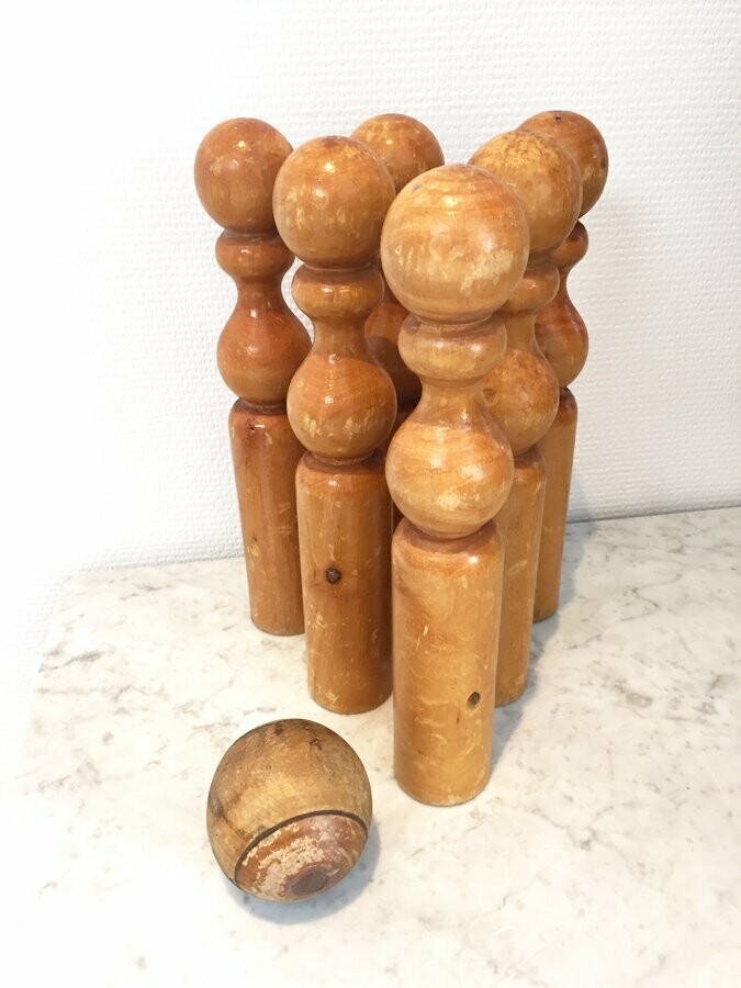Jeu de quilles bois vintage