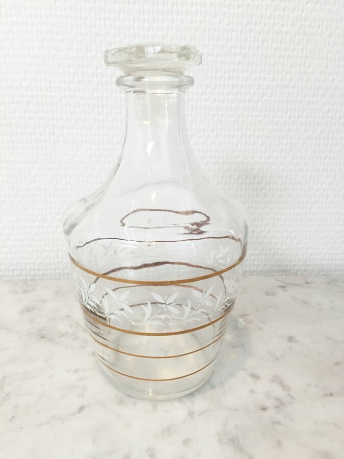 Carafe à liqueur vintage dorée, 1960