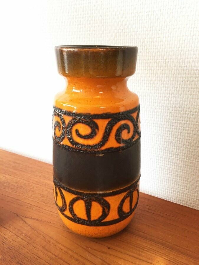 Vase orange vintage West Germany, 1960