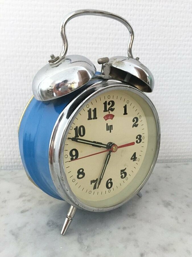 Réveil vintage bp bleu 1970