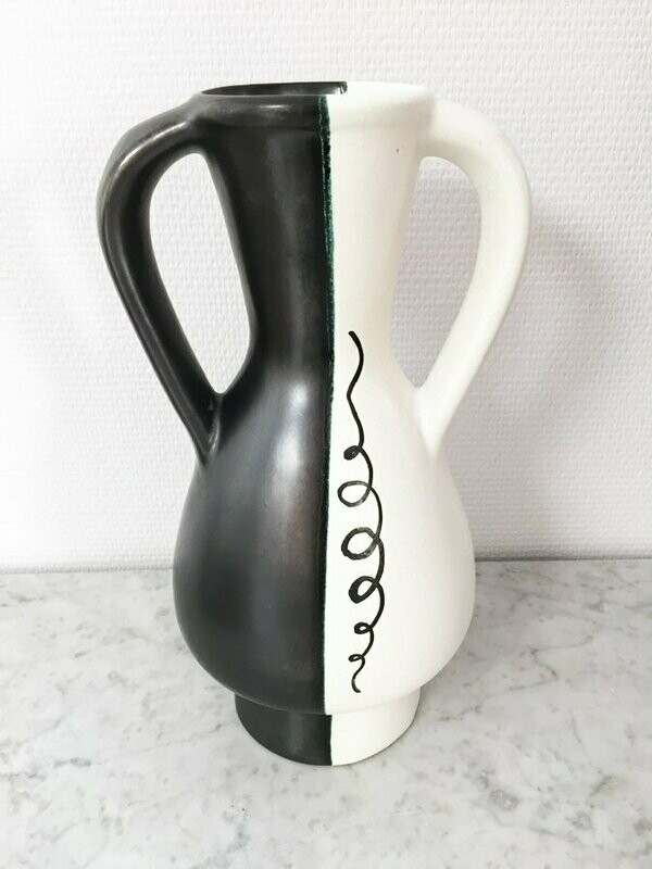 Vase céramique signée JM Faux, Vallauris, 1970