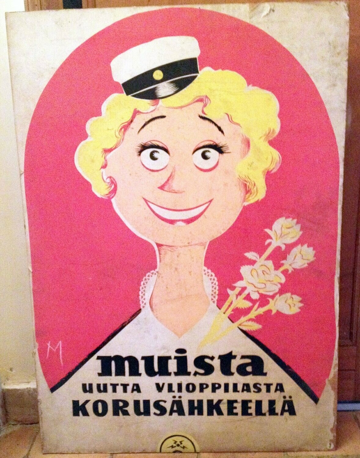 Affiche vintage PTT étrangère, années 50