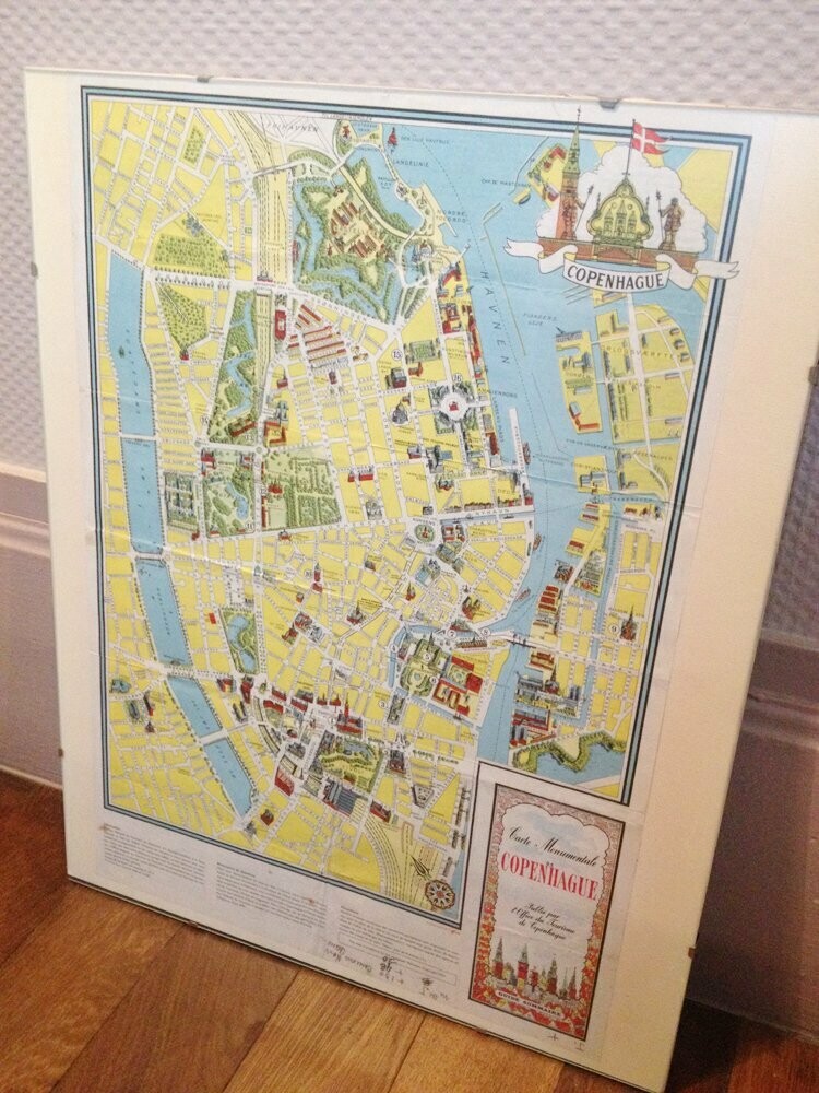 Affiche vintage scandinave Copenhague, 1953