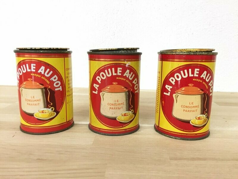 Boite métallique « poule au pot », 1950