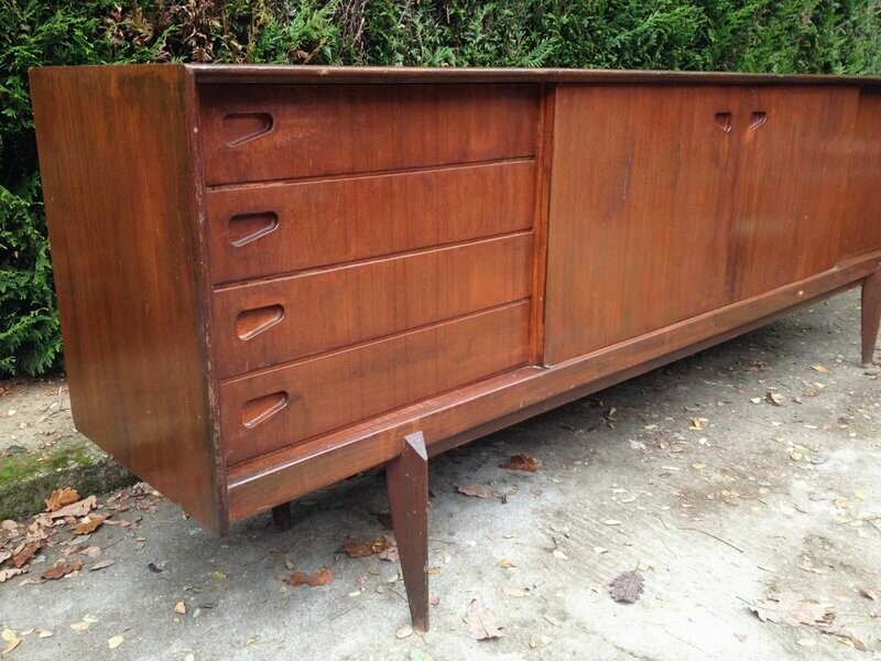Enfilade vintage plaquage teck, années 60-70