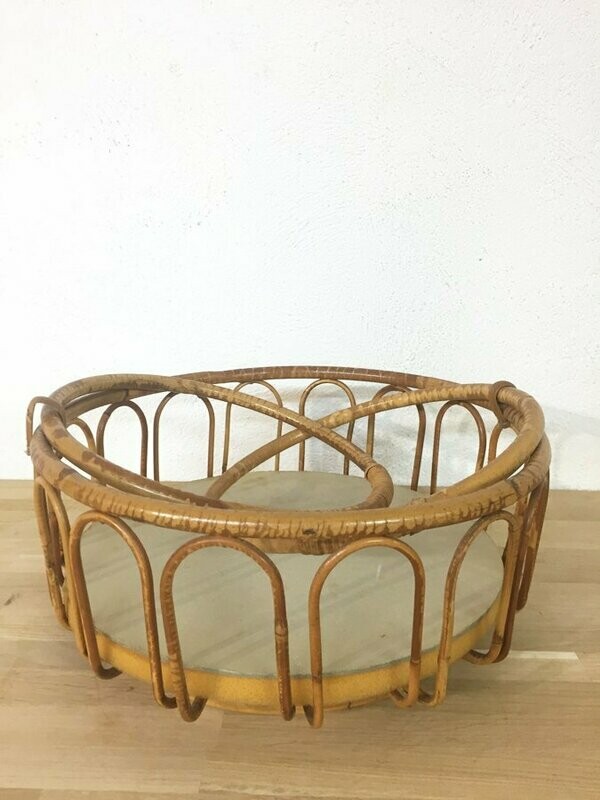 Travailleuse panier en rotin vintage, 1960