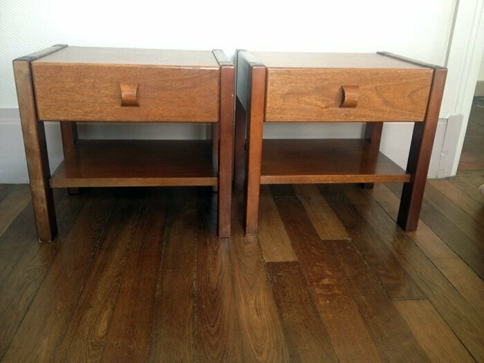 Chevets scandinave vintage en teck, 1970